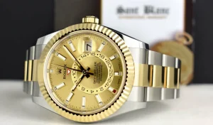 Pilots Classic Watches | Men's Watches | Sant Blanc ROLEX 18kt Gold & Stainless Steel Sky Dweller Champagne Index Dial Model 326933