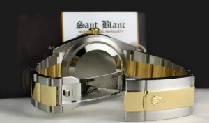 Pilots Professional Watches | Sant Blanc ROLEX 18kt Gold & Stainless Steel Sky Dweller White Ivory Index Dial Model 326933