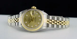 Ladies Watches | Dress Watches | Sant Blanc ROLEX 18kt Gold & Stainless Steel Ladies DateJust Champagne Diamond Dial Model 79173