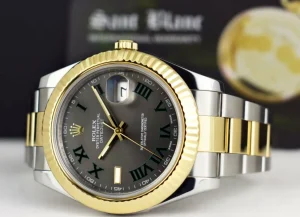 Men's Watches | Dress Watches | Sant Blanc ROLEX 18kt Gold & Stainless Steel DateJust II Slate Roman Wimbledon Dial BOX & CARD Model 116333