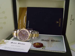 Men's Watches | Dress Watches | Sant Blanc ROLEX 18kt Gold & Stainless Steel 36mm DateJust Silver Diamond Model 116233