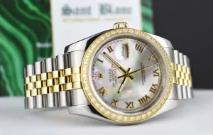Dress Watches | Sant Blanc ROLEX 18kt Gold & Stainless Steel DateJust Mother of Pearl Roman Model 116233