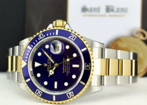 Diving Professional Watches | Sports Watches | Sant Blanc ROLEX 18kt Gold & Stainless Steel Submariner Indigo Blue Dial No Holes Model 16613