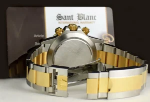 Sports Watches | Men's Watches | Sant Blanc ROLEX 18kt Gold & Stainless Daytona Blue Arabic Dial Fat Buckle Model 116523