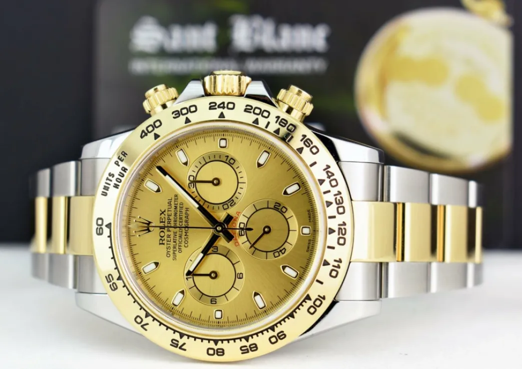 rolex_kt_gold__stainless__6-24.webp Sports Watches | Men's Watches | Sant Blanc ROLEX 18kt Gold & Stainless Steel Daytona Champagne Index Dial Model 116503