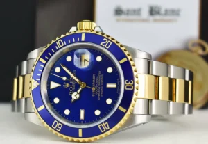 Diving Professional Watches | Men's Watches | Sant Blanc ROLEX 18kt Gold & Stainless Steel Submariner SEL Blue Dial Box And Papers Model 16613