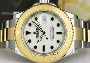 Yachting Professional Watches | Sports Watches | Sant Blanc ROLEX 18kt Gold & Stainless Yachtmaster White Index Model 16623