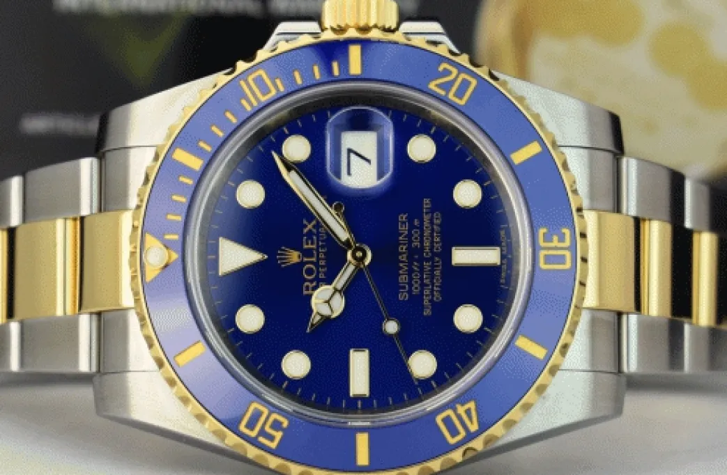 rolex_kt_gold__stainless__7-28.webp Diving Professional Watches | Men's Watches | Sant Blanc ROLEX 18kt Gold & Stainless Steel Submariner Blue Model 116613 LB