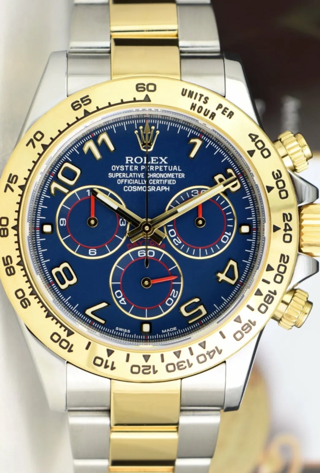 rolex_kt_gold__stainless__8-12.webp Sports Watches | Men's Watches | Sant Blanc ROLEX 18kt Gold & Stainless Steel Daytona Blue Arabic Dial Model 116503