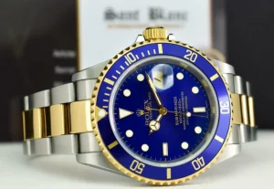 Diving Professional Watches | Men's Watches | Sant Blanc ROLEX 18kt Gold & Stainless Steel Submariner SEL Blue Dial Box And Papers Model 16613