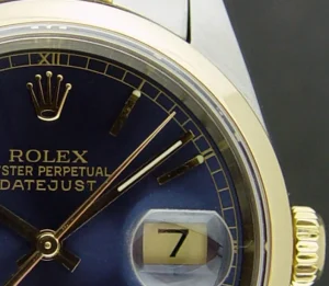 Men's Watches | Dress Watches | Sant Blanc ROLEX 18kt Gold & Stainless Steel DateJust Blue Stick Dial Model 16203