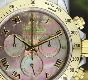 Sports Watches | Men's Watches | Sant Blanc ROLEX 18kt Gold & Stainless Steel Daytona Tahitian MOP Roman Dial Model 116523