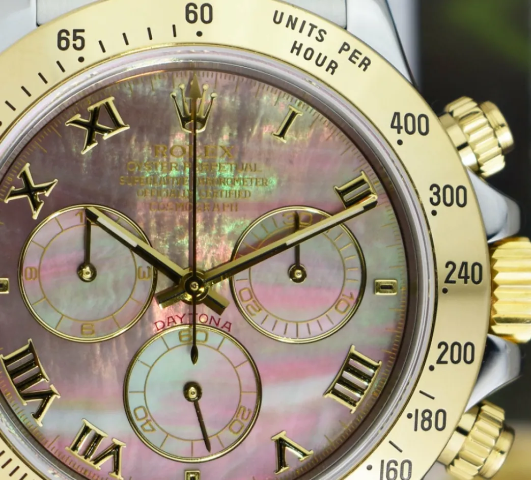 rolex_kt_gold__stainless__9-12.webp Sports Watches | Men's Watches | Sant Blanc ROLEX 18kt Gold & Stainless Steel Daytona Tahitian MOP Roman Dial Model 116523