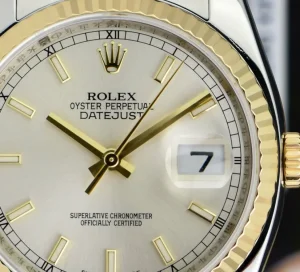 Men's Watches | Dress Watches | Sant Blanc ROLEX 18kt Gold & Stainless Steel DateJust Silver Index Dial Oyster Bracelet Model 116233