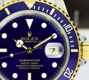 Diving Professional Watches | Sports Watches | Sant Blanc ROLEX 18kt Gold & Stainless Steel Submariner Indigo Blue Dial No Holes Model 16613