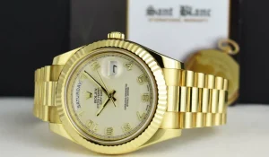 Men's Watches | President Dress Watches | Sant Blanc ROLEX 18kt Gold Day Date II President Ivory Concentric Dial Model 218238