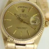 Men's Watches | President Dress Watches | Sant Blanc ROLEX 18kt Gold DayDate President Champagne Tapestry Stick Dial Model 18238