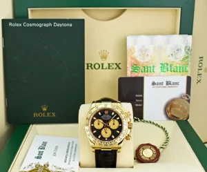 Sports Watches | Men's Watches | Sant Blanc ROLEX 18kt Gold Daytona Black Paul Newman Dial Black Strap Model 116518