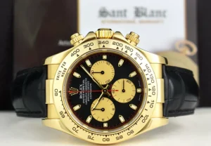 Sports Watches | Men's Watches | Sant Blanc ROLEX 18kt Gold Daytona Black Paul Newman Dial Black Strap Model 116518