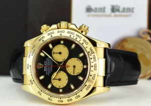 Sports Watches | Men's Watches | Sant Blanc ROLEX 18kt Gold Daytona Black Paul Newman Dial Black Strap Model 116518