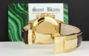 Racing Professional Watches | Sant Blanc ROLEX 18kt Gold Daytona Brown Leather Strap Mother of Pearl Arabic Dial Model 16518