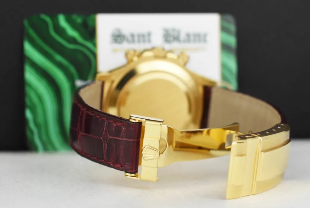 rolex_kt_gold_daytona_bur_6.webp Men's Watches | Racing Professional Watches | Sant Blanc ROLEX 18kt Gold DAYTONA Burgundy Strap Tahitian MOP Diamond Dial Model 116518