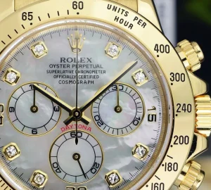 Racing Professional Watches | Sant Blanc ROLEX 18kt Gold Daytona Mother Of Pearl Diamond Dial Model 116528