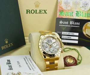 Racing Professional Watches | Sant Blanc ROLEX 18kt Gold Daytona Mother Of Pearl Diamond Dial Model 116528