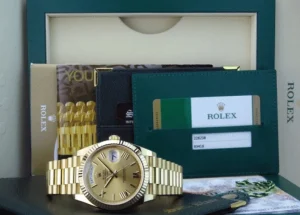 Men's Watches | President Dress Watches | Sant Blanc ROLEX 18kt Gold President Day Date 40 Champagne Roman Dial With Card Model 228238
