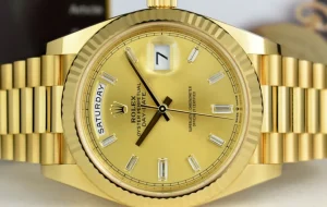 President Dress Watches | Sant Blanc ROLEX 18kt Gold President Day Date 40 Champagne Diamond Model 228238