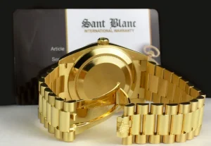 President Dress Watches | Sant Blanc ROLEX 18kt Gold President Day Date 40 Champagne Diamond Model 228238