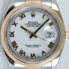 Dress Watches | Sant Blanc ROLEX 18kt Gold Stainless DateJust White Roman Dial Model 116203