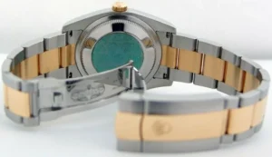 Dress Watches | Sant Blanc ROLEX 18kt Gold Stainless DateJust White Roman Dial Model 116203