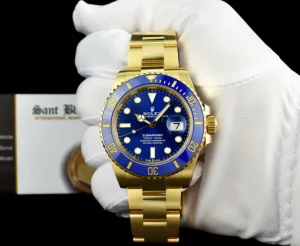 Diving Professional Watches | Men's Watches | Sant Blanc ROLEX 18kt Gold Submariner 41mm Blue Dial Model 126618 LB
