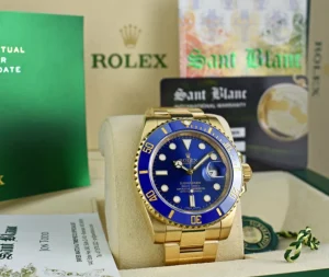 Sports Watches | Men's Watches | Sant Blanc ROLEX 18kt Gold Submariner Blue Ceramic Bezel Blue Dial Model 116618LB