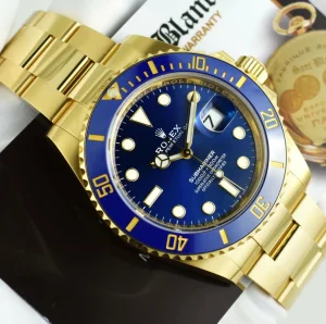Diving Professional Watches | Men's Watches | Sant Blanc ROLEX 18kt Gold Submariner 41mm Blue Dial Model 126618 LB
