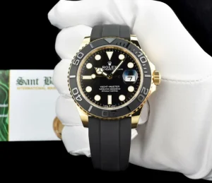 Yachting Professional Watches | Men's Watches | Sant Blanc ROLEX 18kt Gold Yachtmaster 42mm Oysterflex Black Index Dial Model 226658