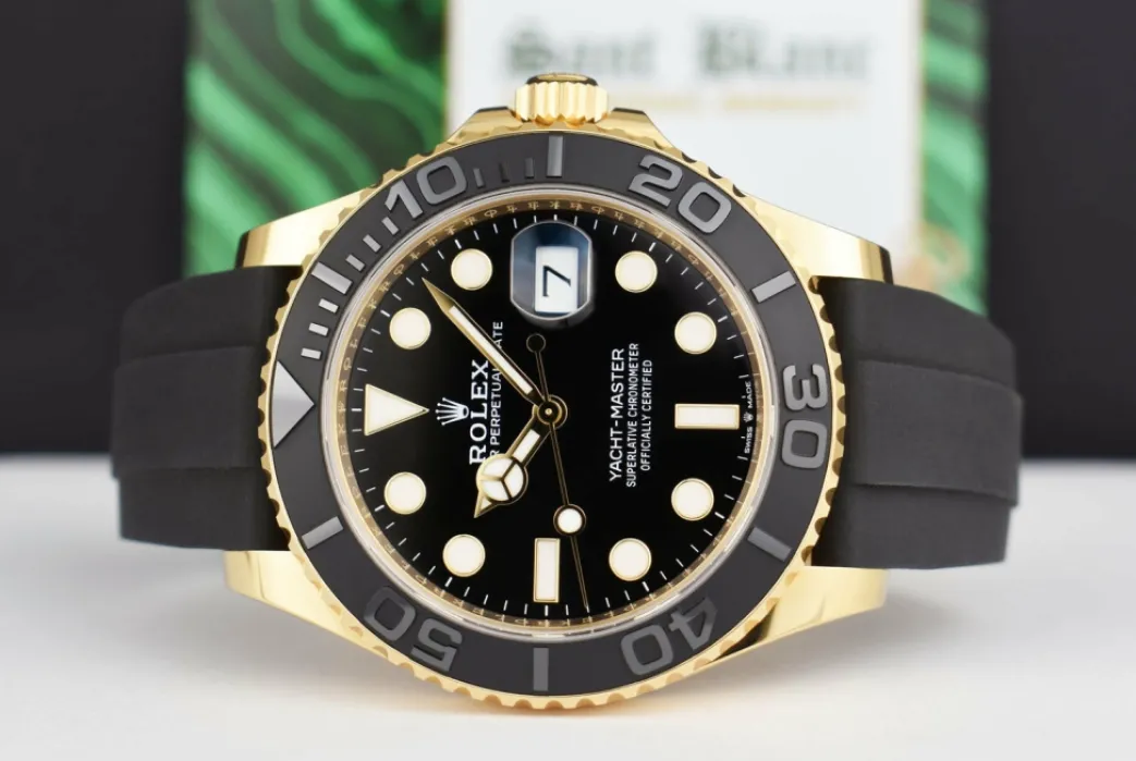 rolex_kt_gold_yachtmaster_3.webp Yachting Professional Watches | Men's Watches | Sant Blanc ROLEX 18kt Gold Yachtmaster 42mm Oysterflex Black Index Dial Model 226658