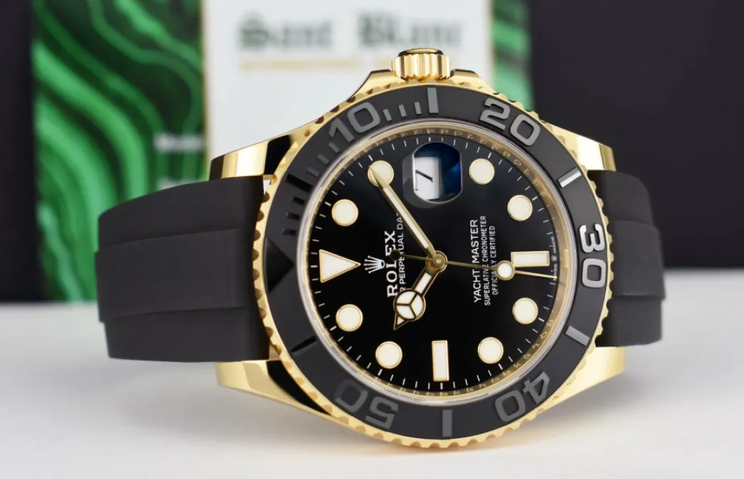 rolex_kt_gold_yachtmaster_5.webp Yachting Professional Watches | Men's Watches | Sant Blanc ROLEX 18kt Gold Yachtmaster 42mm Oysterflex Black Index Dial Model 226658