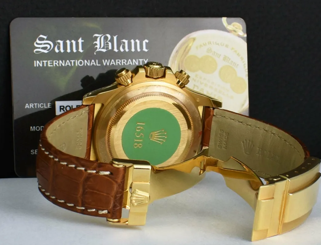 rolex_kt_gold_zenith_dayt_7.webp Sports Watches | Racing Professional Watches | Sant Blanc ROLEX 18kt Gold Zenith Daytona White Arabic Dial Model 16518