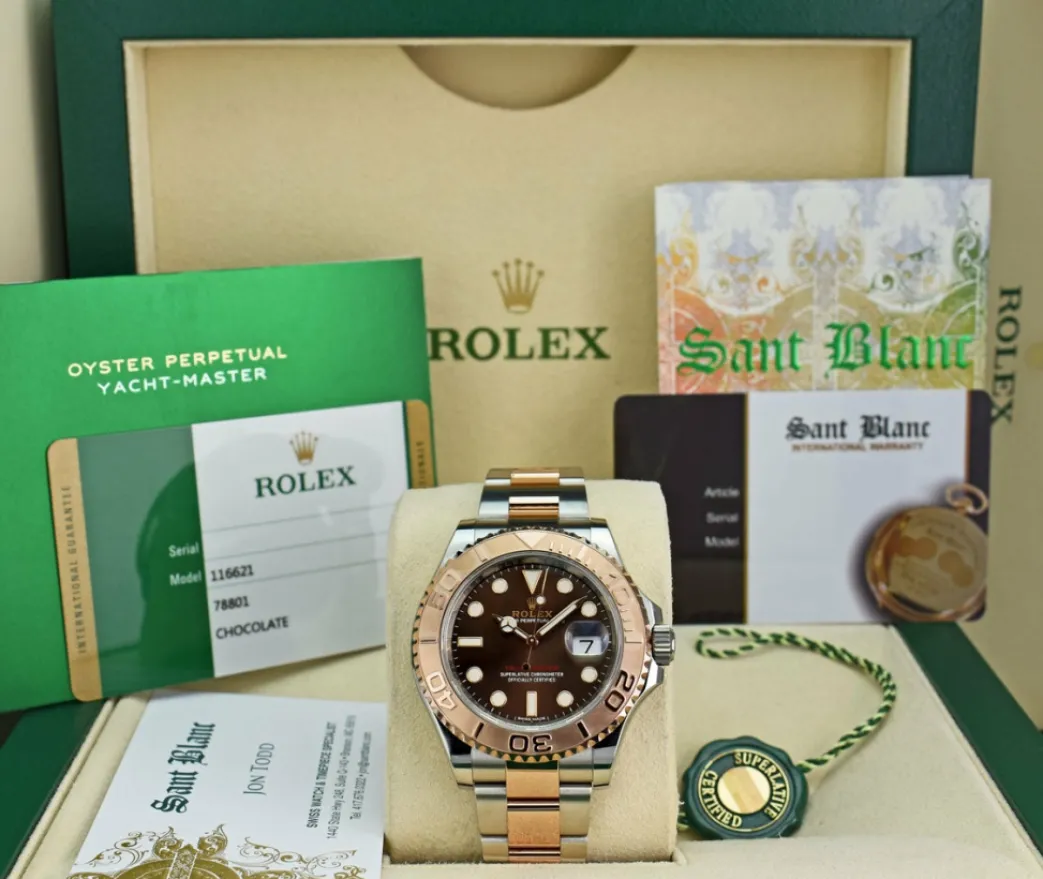 rolex_kt_rose_gold__stain_0-4.webp Yachting Professional Watches | Men's Watches | Sant Blanc ROLEX 18kt Rose Gold & Stainless Steel Yachtmaster Chocolate Dial Model 116621