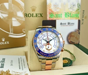 Yachting Professional Watches | Sports Watches | Sant Blanc ROLEX 18kt Rose Gold & Stainless Steel YachtMaster II Blue Hands Model 116681