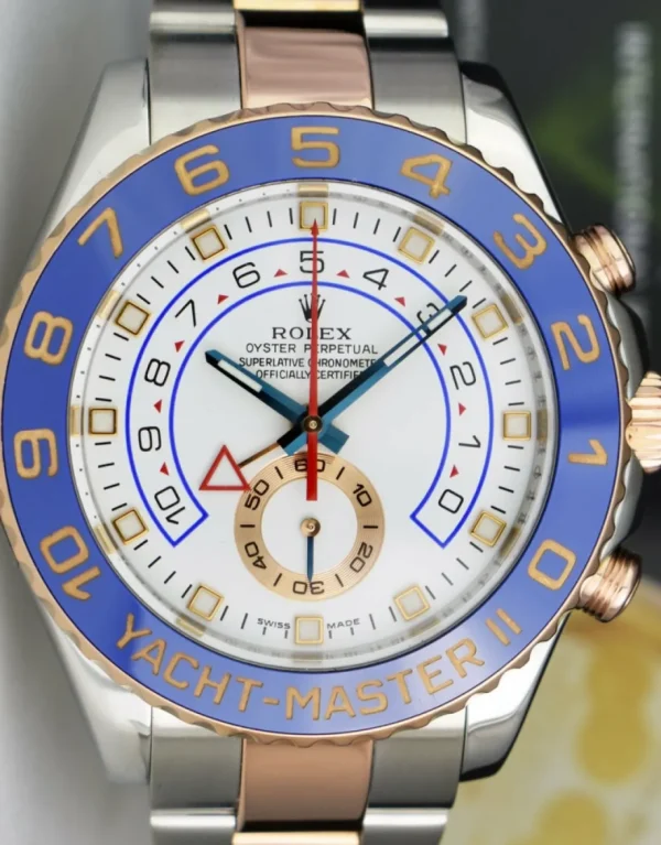 Yachting Professional Watches | Men's Watches | Sant Blanc ROLEX 18kt Rose Gold & Stainless Steel YachtMaster II 44mm Blue Hands Model 116681
