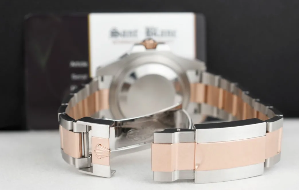 rolex_kt_rose_gold__stain_4-1.webp Pilots Professional Watches | Sant Blanc ROLEX 18kt Rose Gold & Stainless Steel GMT Master II Root Beer Bezel Box & Card Model 126711