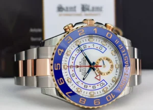 Yachting Professional Watches | Sports Watches | Sant Blanc ROLEX 18kt Rose Gold & Stainless Steel YachtMaster II Blue Hands Model 116681