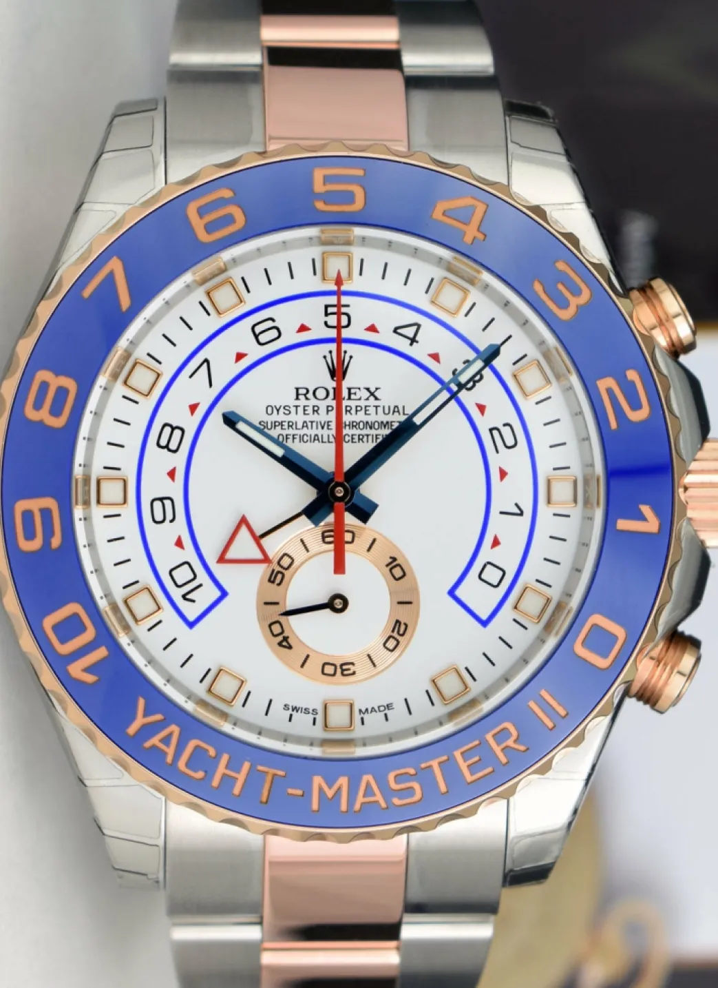 rolex_kt_rose_gold__stain_8-3.webp Yachting Professional Watches | Sports Watches | Sant Blanc ROLEX 18kt Rose Gold & Stainless Steel YachtMaster II Blue Hands Model 116681