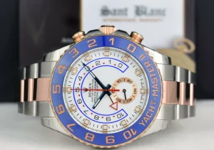 Yachting Professional Watches | Sports Watches | Sant Blanc ROLEX 18kt Rose Gold & Stainless Steel YachtMaster II Blue Hands Model 116681