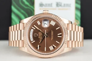 President Dress Watches | Sant Blanc ROLEX 18kt Rose Gold Day Date 40 President Chocolate Roman Dial Model 228235