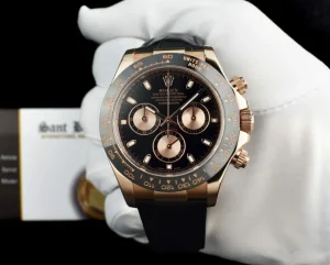 Men's Watches | Racing Professional Watches | Sant Blanc ROLEX 18kt Rose Gold Daytona Cosmograph Black Reverse Panda Model 116515