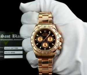 Men's Watches | Racing Professional Watches | Sant Blanc ROLEX 18kt Rose Gold Daytona Black Panda Box Books Tags Model 116505